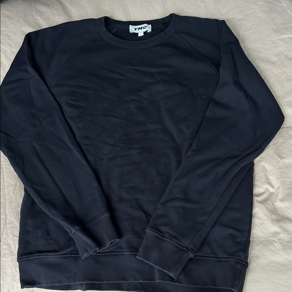 YMC Men's Black Crewneck Sweater